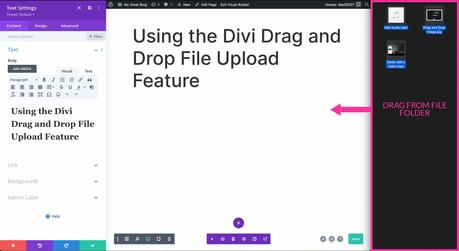 Divi - Drag and drop content editor