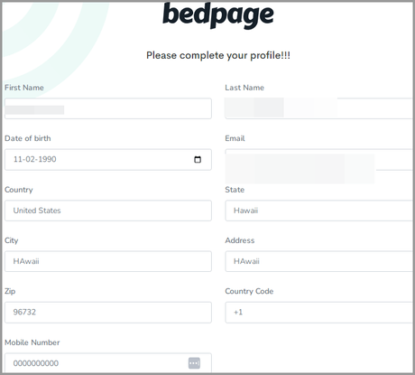 Bedpage registration