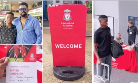 Nigerian Comedian, Basketmouth Enrolls Son In Liverpool Academy [Video]