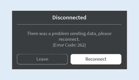 There was a problem sending data, please reconnect on Roblox