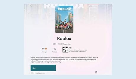 Download Roblox from the Microsoft Store