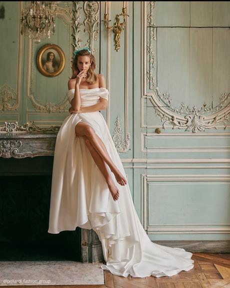 ukrainian bridal designers simple off the shoulder romantic pollardi