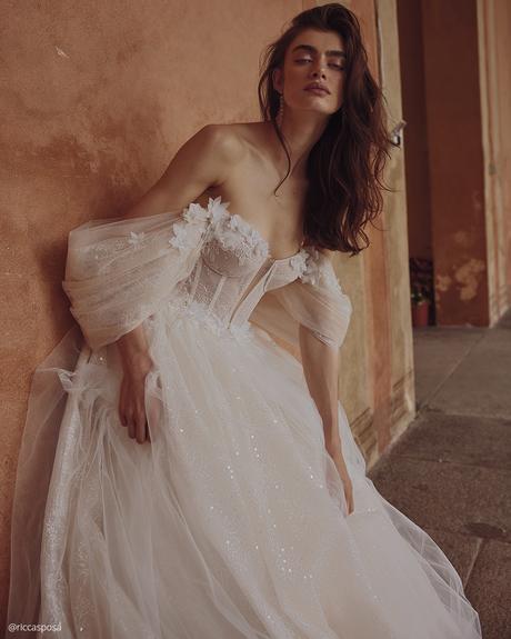 ukrainian bridal designers a line off the shoulder strapless neckline ricca sposa