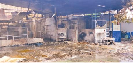 The factory that caught fire