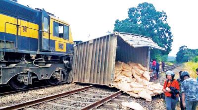 Container truck crash disrupts train services on main line