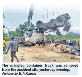Container truck crash disrupts train services on main line