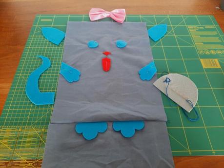 All the pieces of my cat bag read for assembly