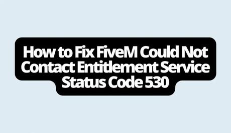 How to Fix FiveM Could Not Contact Entitlement Service Status Code 530