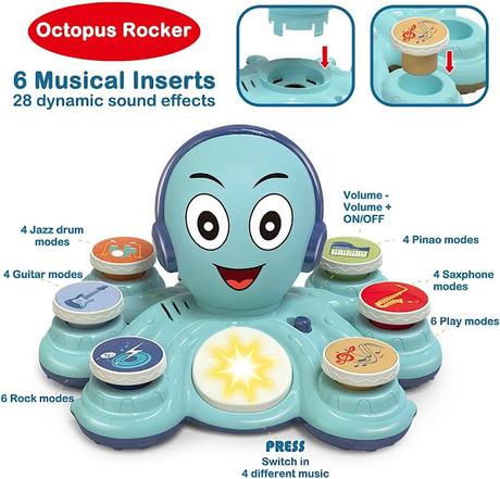 Growinlove Rock Octopus Music Educational Toy