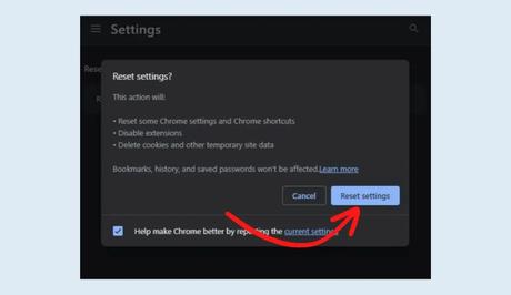 Reset Chrome Settings to Default