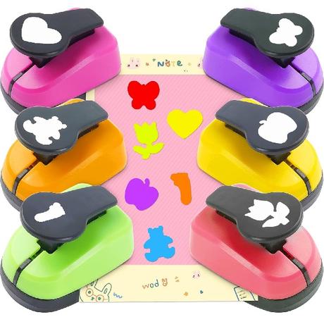 6PCS Paper Punch Set, 5/8 Inch Shape for Scrapbooking Supplies