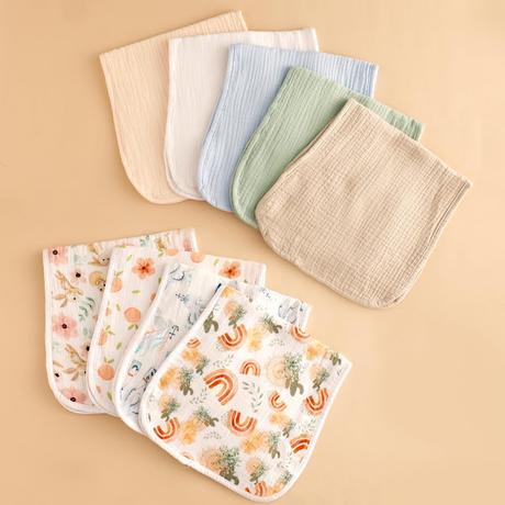 5-Packs 100% Cotton Muslin Burp Cloths 