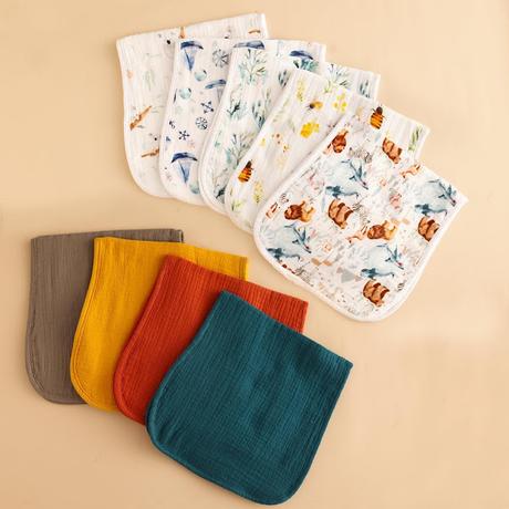 5-Packs 100% Cotton Muslin Burp Cloths 