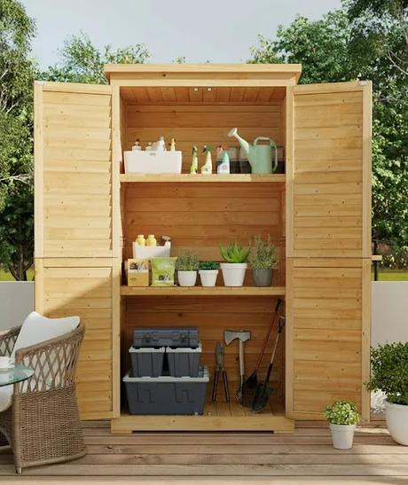 Outdoor Storage Cabinet with Double Lockable Doors and 3 Removable Shelves - 63.2 inches tall