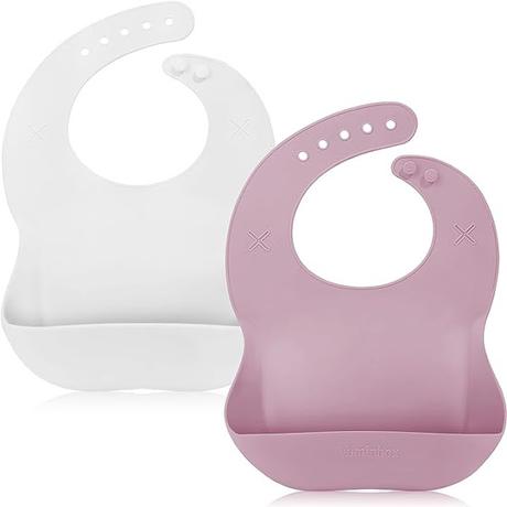 Soft Silicone Baby Bib with 2 Holes for Paper Towel