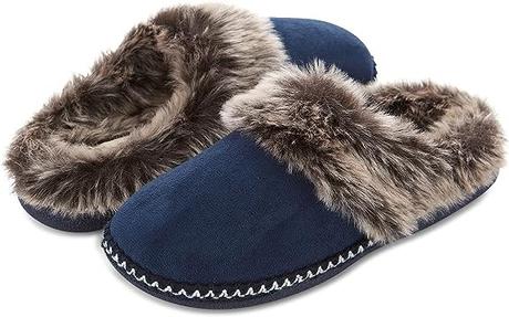 Aztec Fur Lined Clog Slippers
