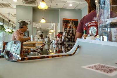 Breakfast at Turning Point [see my reflection in the bottom photo]