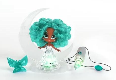 Skyrocket Crystalina Dolls - Collectible Toys with Color Changing LED Dress and Amulet Necklace