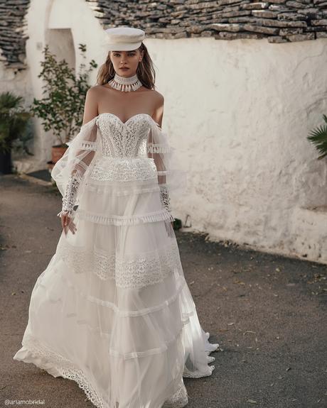 ariamo bridal dresses a line lace sweetheart neckline boho