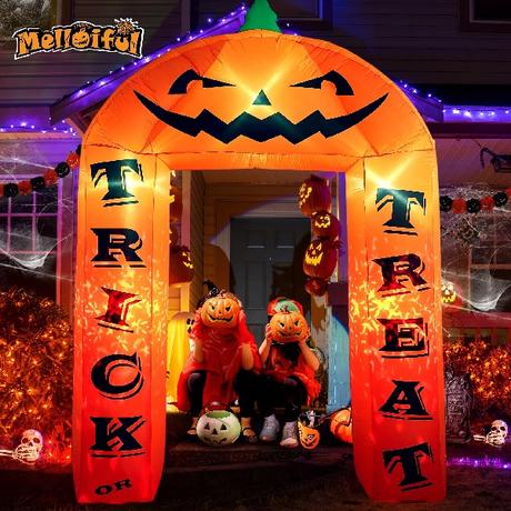Inflatable Pumpkin Archway with LED Lights