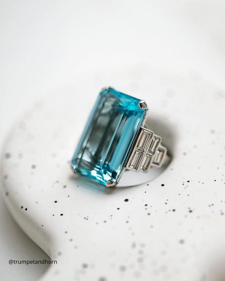 art deco engagement rings ring with turquoise stone