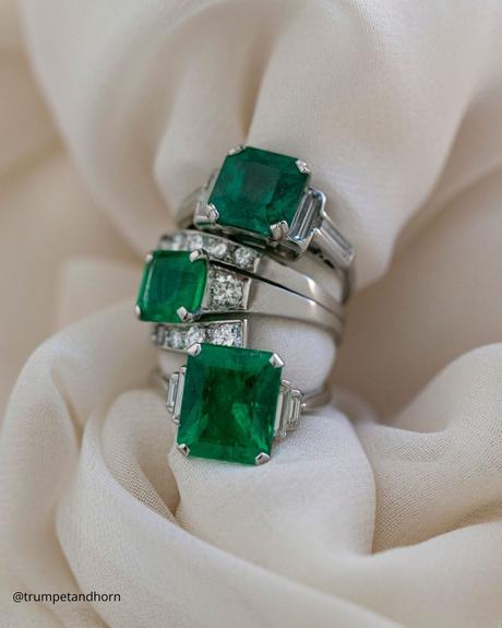 art deco engagement rings rings with green stones