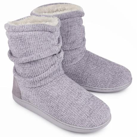 Chenille Knit Cosy Boot Slippers