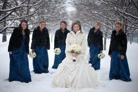 Bridesmaid dress with coat