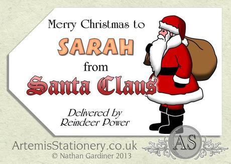 Personalised Father Christmas gift tag