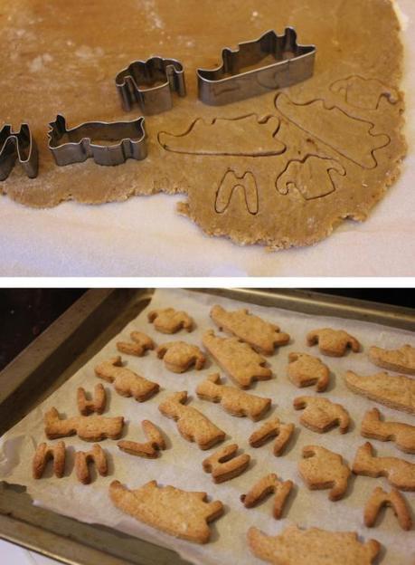 baking a gingerbread sleigh using cookie cutters from wholeport