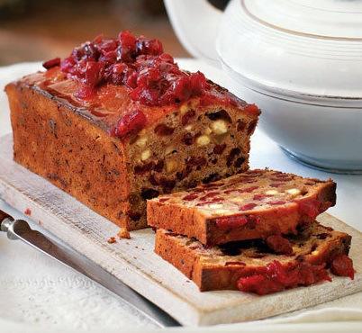 Mulled wine and cranberry tea bread