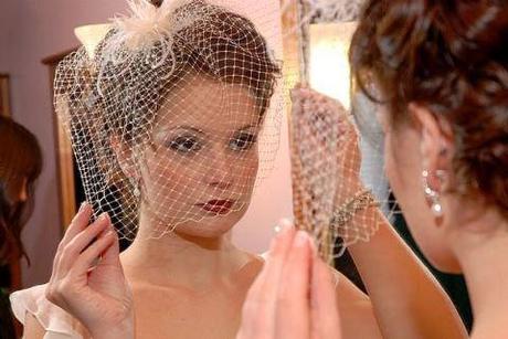 Half Birdcage Veil