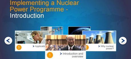 A screenshot of the IAEA e-learning course welcome page.