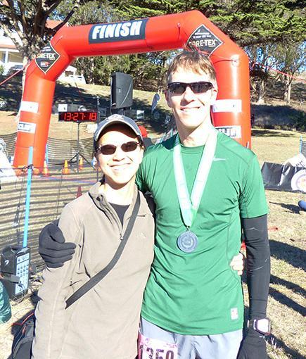 Mike Sohaskey and Katie Ho after 2013 The North Face Endurance Challenge Championship marathon