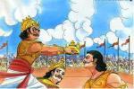 Duryodhana crowning Karna as the king of Anga