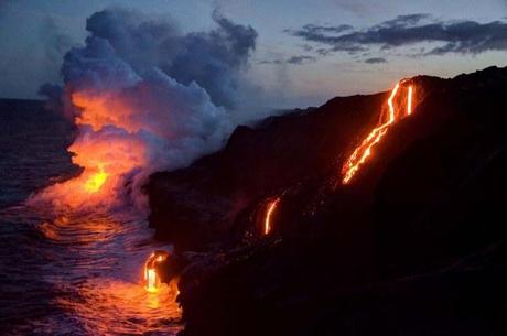 Kilauea Lava Flow at Night