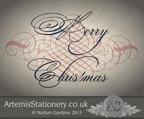 Merry Christmas from Artemis Stationery designers and makers of bespoke wedding invitations and stationery