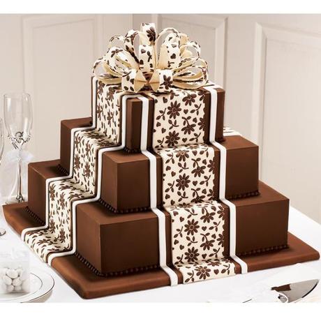 Brown wedding cake