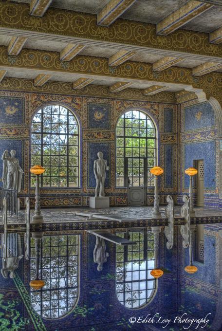 Hearst Castle, Roman Pool, San Simeon, California, indoor pool, water, reflections, travel photography