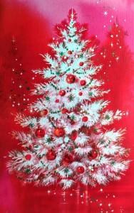 Christmas - white tree with red balls