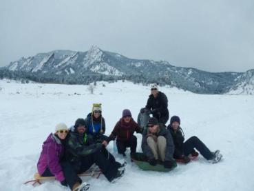 sledding in Boulder Colorado