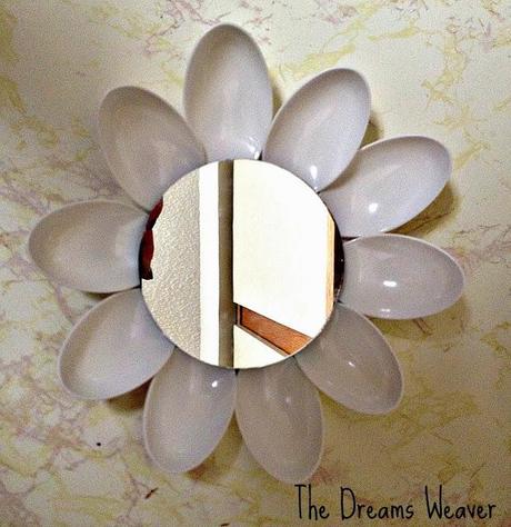 Upcycled Plastic Spoon Sunburst Mirror~ The Dreams Weaver