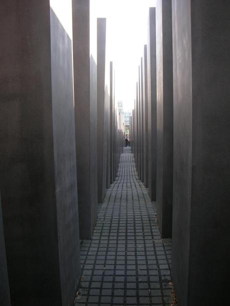 Holocaust Memorial Berlin, Germany - Walkway Within Memorial with High Blocks