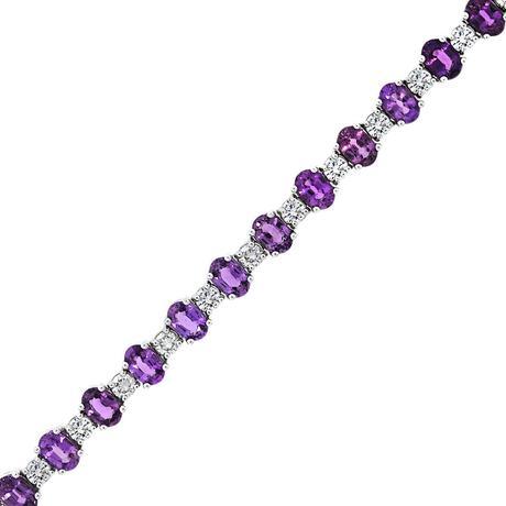 Purple sapphire and diamond bracelet