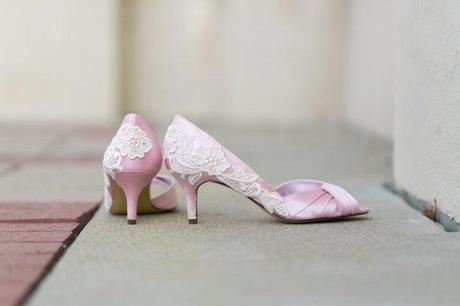 Pale pink wedding shoes