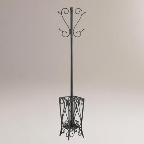 Metal Scroll Coat Rack with Umbrella Stand