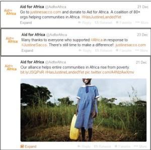 Aid for Africa tweets 