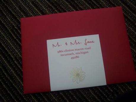 Red wedding invitation