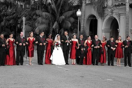 Red themed wedding