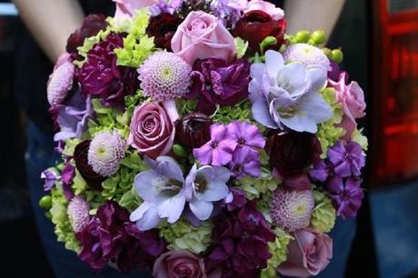 Purple wedding flowers